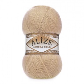 Пряжа Alize "Angora gold"  95 бежевый светлый 20% шерсть, 80% акрил 100 гр	550 м